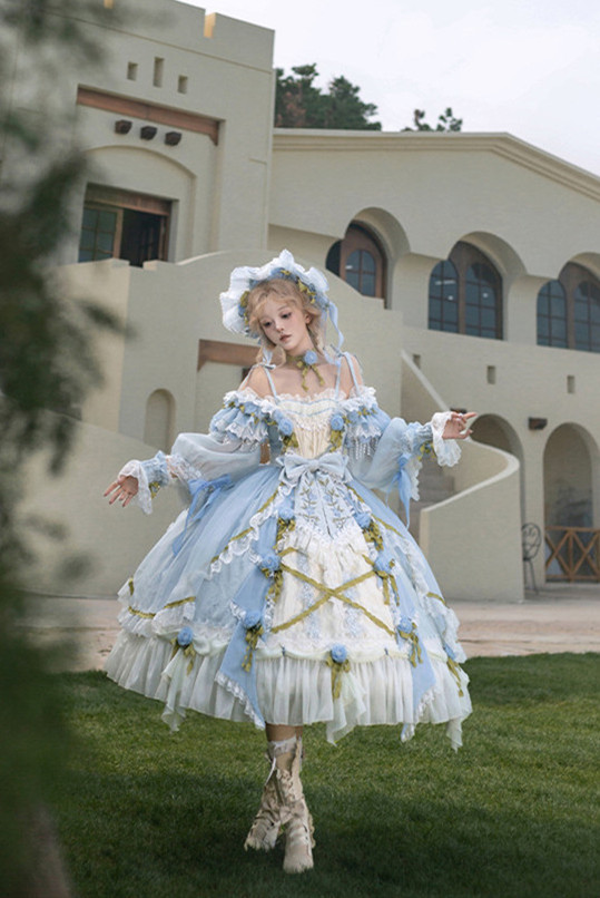 Bramble Rose -Fragrant Grass- Classic Princess Tea Party Hime Lolita OP Dress
