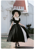 Withpuji -Dawn and Night- Classic Embroidery Lolita OP with Detachable Collar