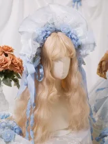 Bramble Rose -Fragrant Grass- Classic Lolita Bonnet, Headband and Wristcuffs