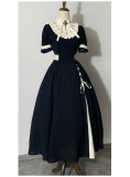 Withpuji -Dawn and Night- Classic Embroidery Lolita OP with Detachable Collar
