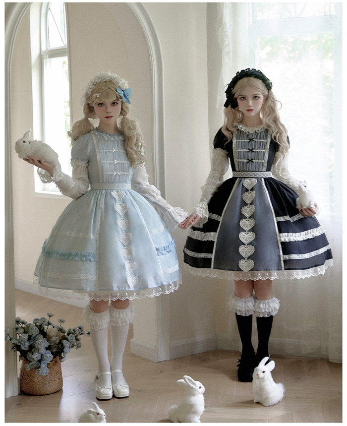 US 44.99 Withpuji Best Wishes Classic Casual Lolita OP Dress and Arm Sleeves m.lolitaknot