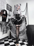 Grey Fairy Tale - Gothic Ouji Prince Lolita Blouse, Shorts, Overskir and Hairpin Set