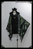 Princess Chronicles -Dark Night Order 2.0- Ouji Boystyle Cyberpunk T Shirt, Shorts and Hoodied Cape Jacket Set