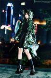 Princess Chronicles -Dark Night Order 2.0- Ouji Boystyle Cyberpunk T Shirt, Shorts and Hoodied Cape Jacket Set