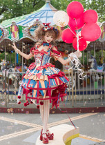 Circus Fairy Tale - Doll Sweet Lolita JSK OP Dress, Choker and Sash Full Set