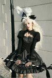 Duke of the Trap Rabbit - Gothic Halloween Lolita OP Dress with Necklace and Hat Set