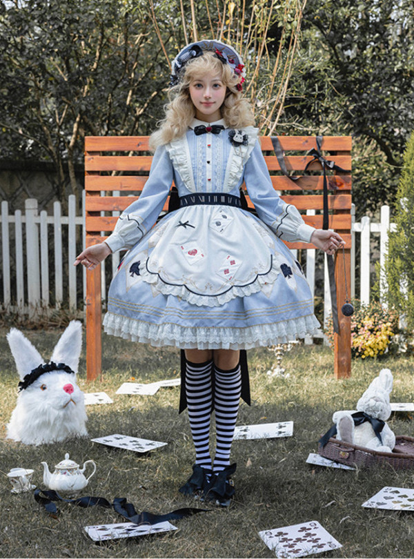 Alice's Teaspoon - Fairy Tale Sweet Lolita OP Dress and Brooch Set