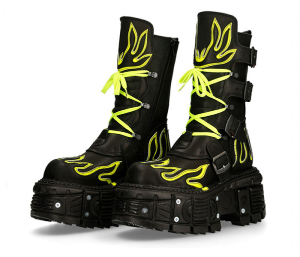 Retro Y2K Halloween Gothic Punk Motorcycle Rock Fluorescence Platform Lolita Ankle Boots