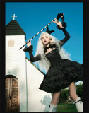 Duke of the Trap Rabbit - Gothic Halloween Lolita OP Dress with Necklace and Hat Set
