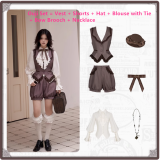 Withpuji -The Past of Manchester- Classic Vintage Lolita Corset JSK, Blouse, Hat, Acessories Set and Ouji Boystyle Prince Lolita Set