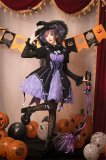 Lemon Honey -Pumpkin Light- Halloween Gothic Sweet Lolita JSK, Blouse and Headwear