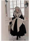 Withpuji -Serenade- Nun Halloween Gothic Lolita OP Dress Full Set