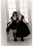 Withpuji -Serenade- Nun Halloween Gothic Lolita OP Dress Full Set
