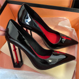 Cross Halloween Gothic Leather High Heel Pointed Lolita Shoes