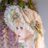 Glass Shadow -  Princess Tea Party Wedding Lolita Bonnet and Necklace