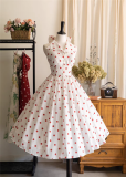 Afternoon Forest - American Vintage Classic Halter Neck Backless Casual Dots Lolita JSK Dress