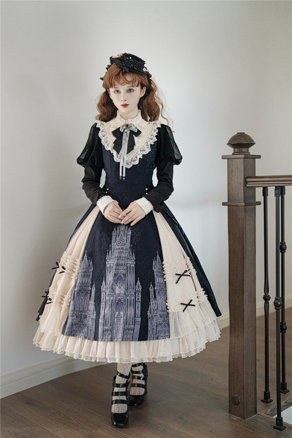 Church Bell - Long Sleeve Halloween Gothic Lolita OP Dress