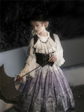 Milu Orig - Twelfth Night - Elegant Classic Gothic Long Puffy Sleeves Blouse with Tie