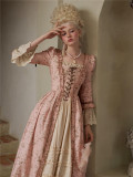 LaceMade -Flower Love God- Casual Classic Vintage Rococo Lolita Palace Long Sleeve Angel OP Dress