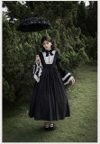 Withpuji -Sleepless Night- Classic Vintage Velvet Lolita OP Dress