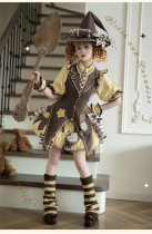 Witch and Paradise - Sweet Cute Lolita OP Dress, Vest Jacket, Witch Hat and Accessories