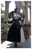 Withpuji -Tales of Innocence- Classic Vintage Gothic Velvet Lolita OP Dress, Cape, Witch Hat and Necklace