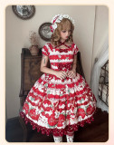 Cream Honey Strawberry - Kawaii Sweet Lolita OP Dress