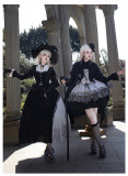 Withpuji -Tales of Innocence- Classic Vintage Gothic Velvet Lolita OP Dress, Cape, Witch Hat and Necklace