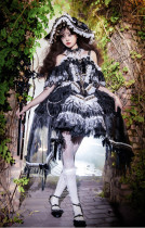 Bramble Rose -The Brightness of Stars and Moon- Classic Gothic Lolita JSK Dress, Blouse, Witch Hat and Cape