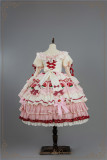 HinanaQueena -Strawberry Party- Sweet Hime Rococo Tea Party Princess Wedding Lolita OP Dress, JSK, Headwear and Accessories