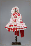 HinanaQueena -Strawberry Party- Sweet Hime Rococo Tea Party Princess Wedding Lolita OP Dress, JSK, Headwear and Accessories