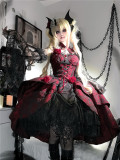 Rose Dish - Halloween Gothic Lolita JSK, Arm Sleeves and Collar Set