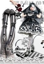 Red Maria -Black and White Annie- Printed Chess Board Gothic Lolita Tights