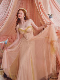 LaceMade -Sweet Heart- Pink Romantic Sweet Tulle Princess Casual Simple Lolita JSK Dress