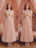 LaceMade -Sweet Heart- Pink Romantic Sweet Tulle Princess Casual Simple Lolita JSK Dress
