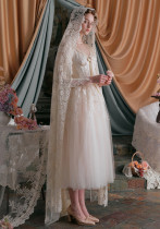 LaceMade -White Lily- Elegant Lace Sweet Princess Casual Simple Lolita OP Dress