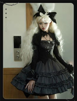 Yingji -Duke of the Trap Rabbit- Halloween Casual  Gothic Lolita OP Dress, Hat and Accessories