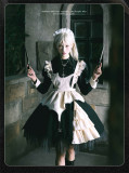 Yingji -Spider Dream- Casual  Gothic Maid Lolita OP Dress, Apron and Accessories Set