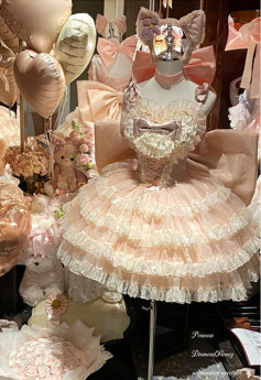 Diamond Honey -Peachiness- Birthday Party Prom Dress Sweet  Lolita JSK Dress with a Big Back Bow