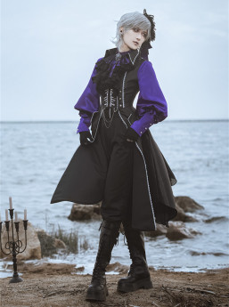 The Skeleton of Collapse Ouji Prince Boystyle Kodona Gothic Lolita Vest Jacket, Shirt with Tie, Shorts, Pants and Skirt Set
