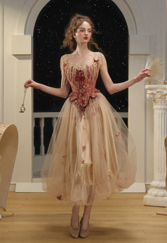 LaceMade -The Oracle of Flower Fairy- Vintage Classic Princess Casual Simple Lolita JSK and Corset