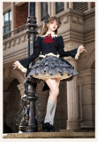 Withpuji -Feast of The Eternal Night- Ouji Boystyle Prince Konoda Long Jacket, Shorts, Skirt and Tie Lolita Set