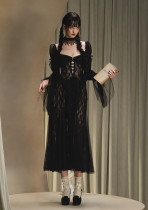 LaceMade -Lost Fairy Tale- Casual Gothic Vintage Party Prom Dress Lolita Lace Fishbone OP Dress