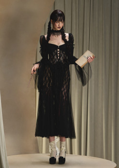 LaceMade -Lost Fairy Tale- Casual Gothic Vintage Party Prom Dress Lolita Lace Fishbone OP Dress