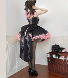 Limited Black - Barbie Doll Ballet Black Sweet Lolita JSK Dress with Bow Tailing
