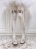 Ruby Rabbit -Piano- Music Printed Lolita Tights for Spring and Autumn