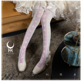 Yidhra -Alice Cipher- Printed Poker 120D Velvet Lolita Tights
