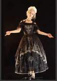 Cyan Lolita -Star Map- Embroidery Vintage Classic Lolita Corset, Skirt and Petticoat