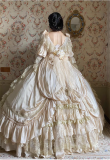 AirfreeingFairy -Zhihan- Classic Vintage Princess Rococo Wedding Dress Lolita OP Dress Full Set