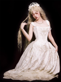 Cyan Lolita -Star Map- Embroidery Vintage Classic Lolita Corset, Skirt and Petticoat